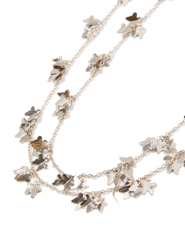 Amara Necklace Long - Metallic Linen