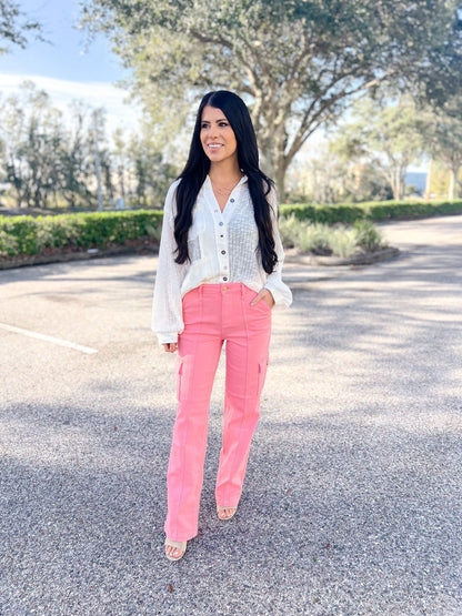 Judy Blue Candy Land High Rise Garment Dyed Straight Jeans *JB