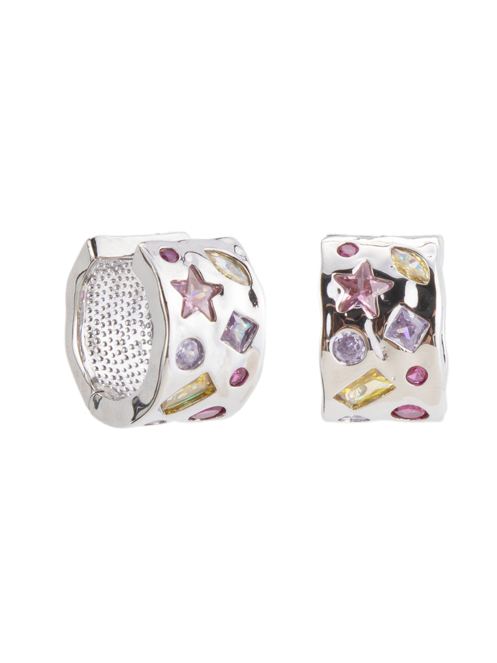 Aurora Star Earrings - Silver Multi