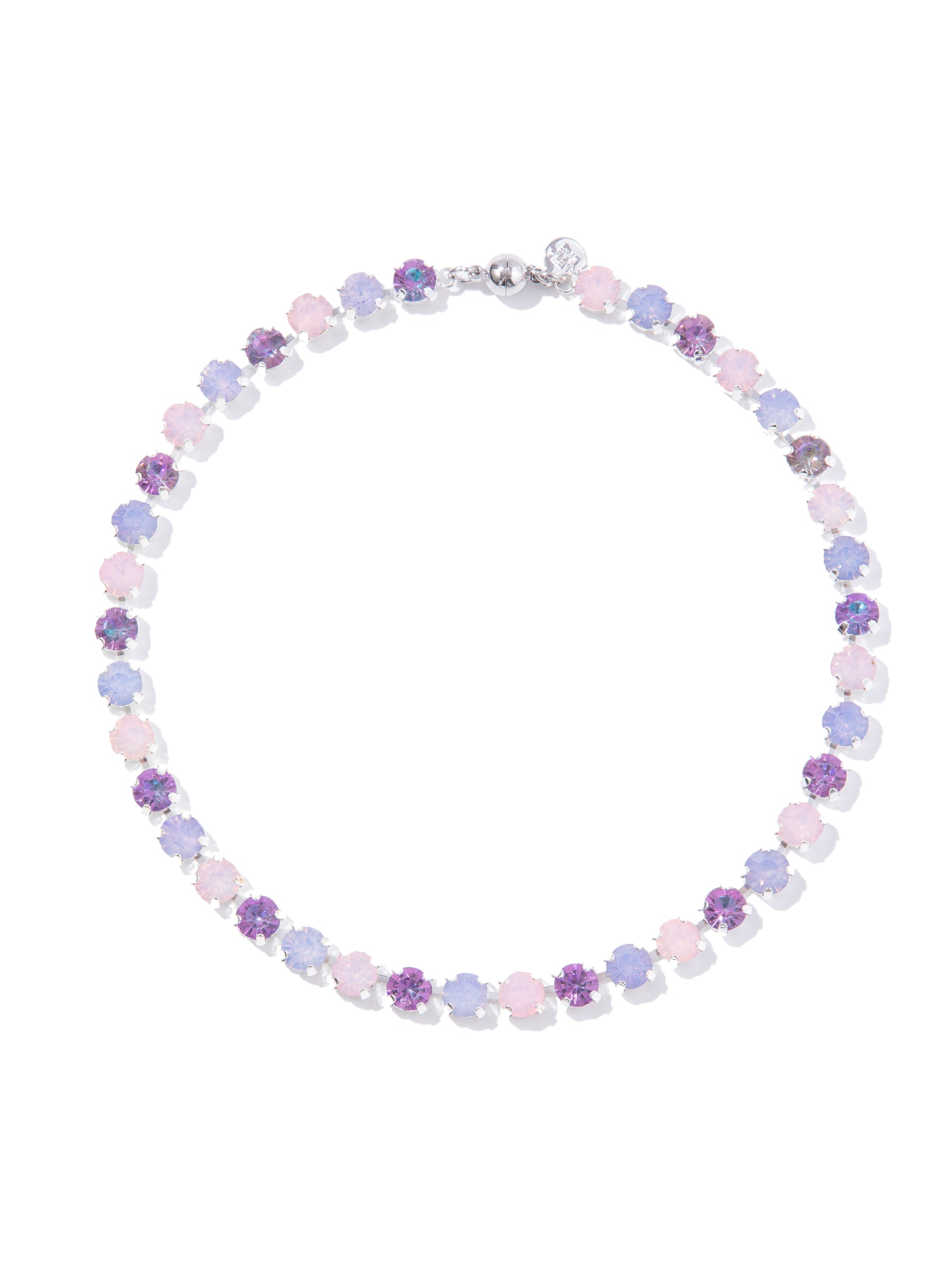Ava Necklace Large Necklace - Liquid Metallic Pearl White Lilac Multi