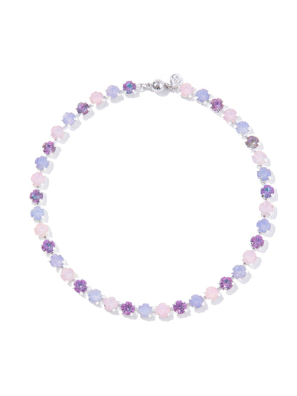 Ava Necklace Large Necklace - Liquid Metallic Pearl White Lilac Multi