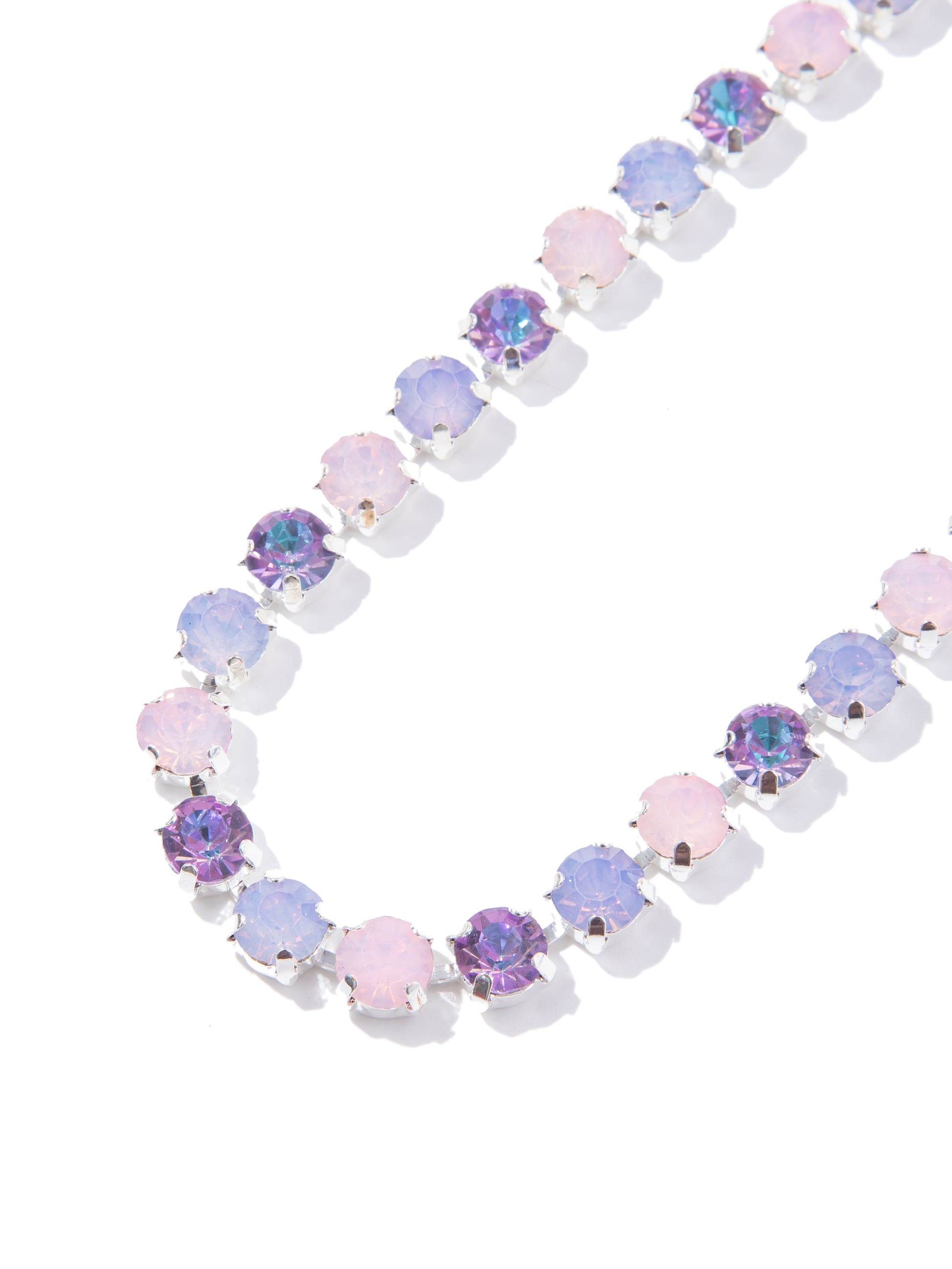 Ava Necklace Large Necklace - Liquid Metallic Pearl White Lilac Multi