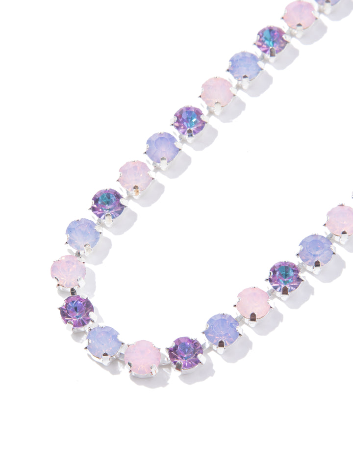 Ava Necklace Large Necklace - Liquid Metallic Pearl White Lilac Multi