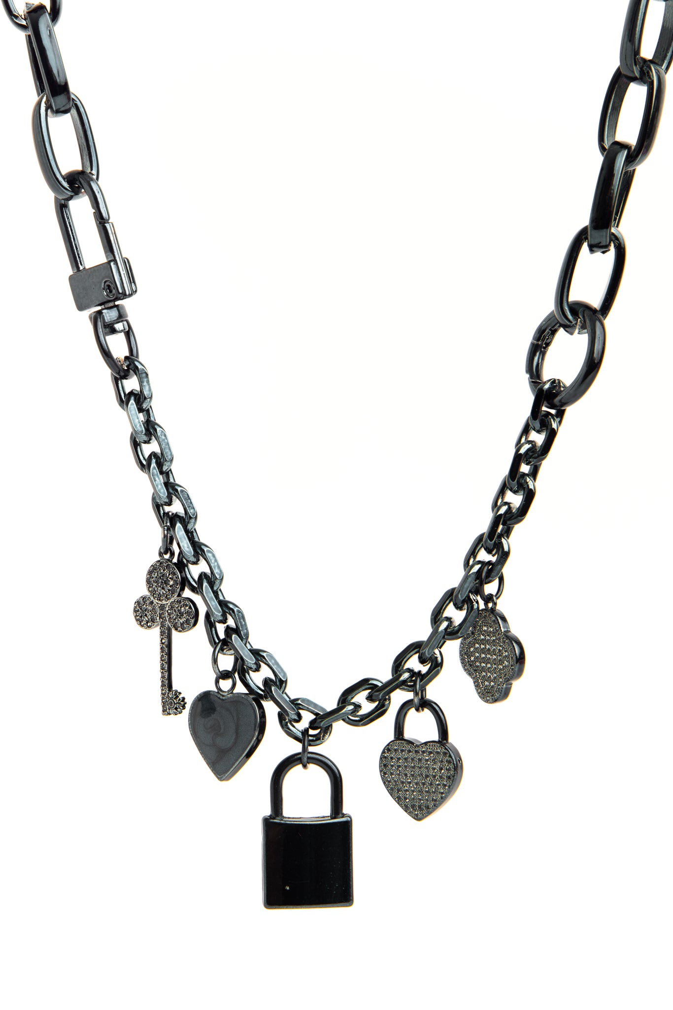 Louie Necklace - Metallic Pearl Black