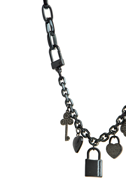 Louie Necklace - Metallic Pearl Black