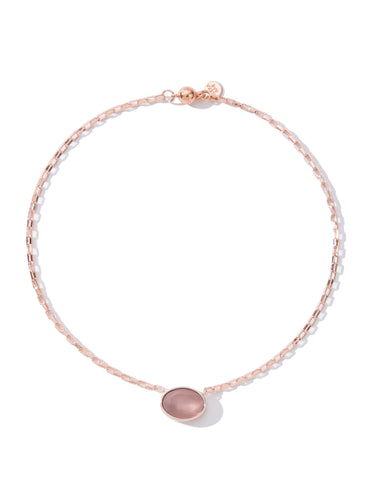 Bali Necklace - Light Rose Gold Mocha Silk