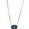 Bali Necklace - Light Rose Gold Ocean Blue