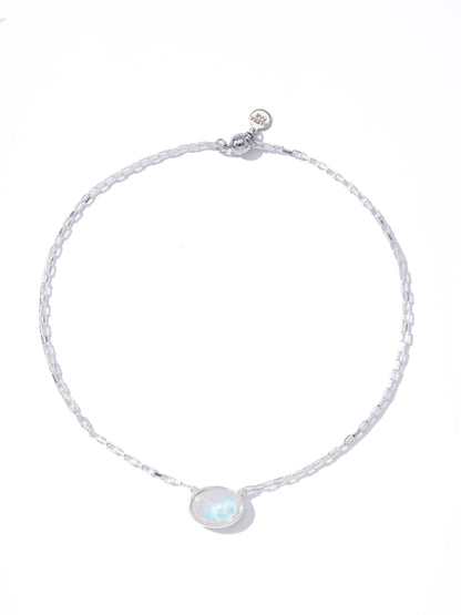 Bali Necklace - Liquid Metallic Pearl White