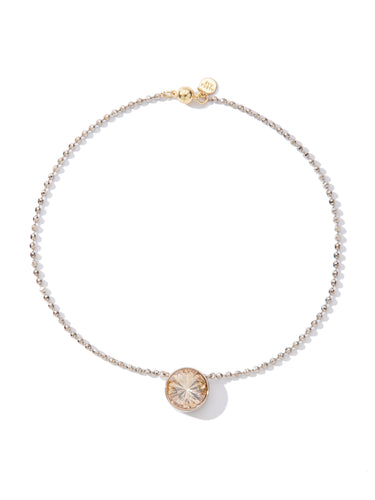 Barcelona Round Necklace - Linen Champagne Kiss