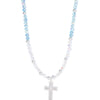 Be With Me Necklace - Liquid Metallic Pearl White Mixed Blues