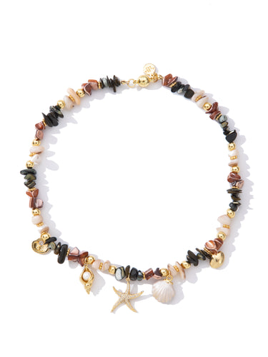 Beach Treasure Necklace - Gold Coral Reef