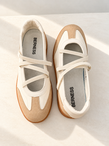 Briar Criss Cross Maryjane Flats - Beige