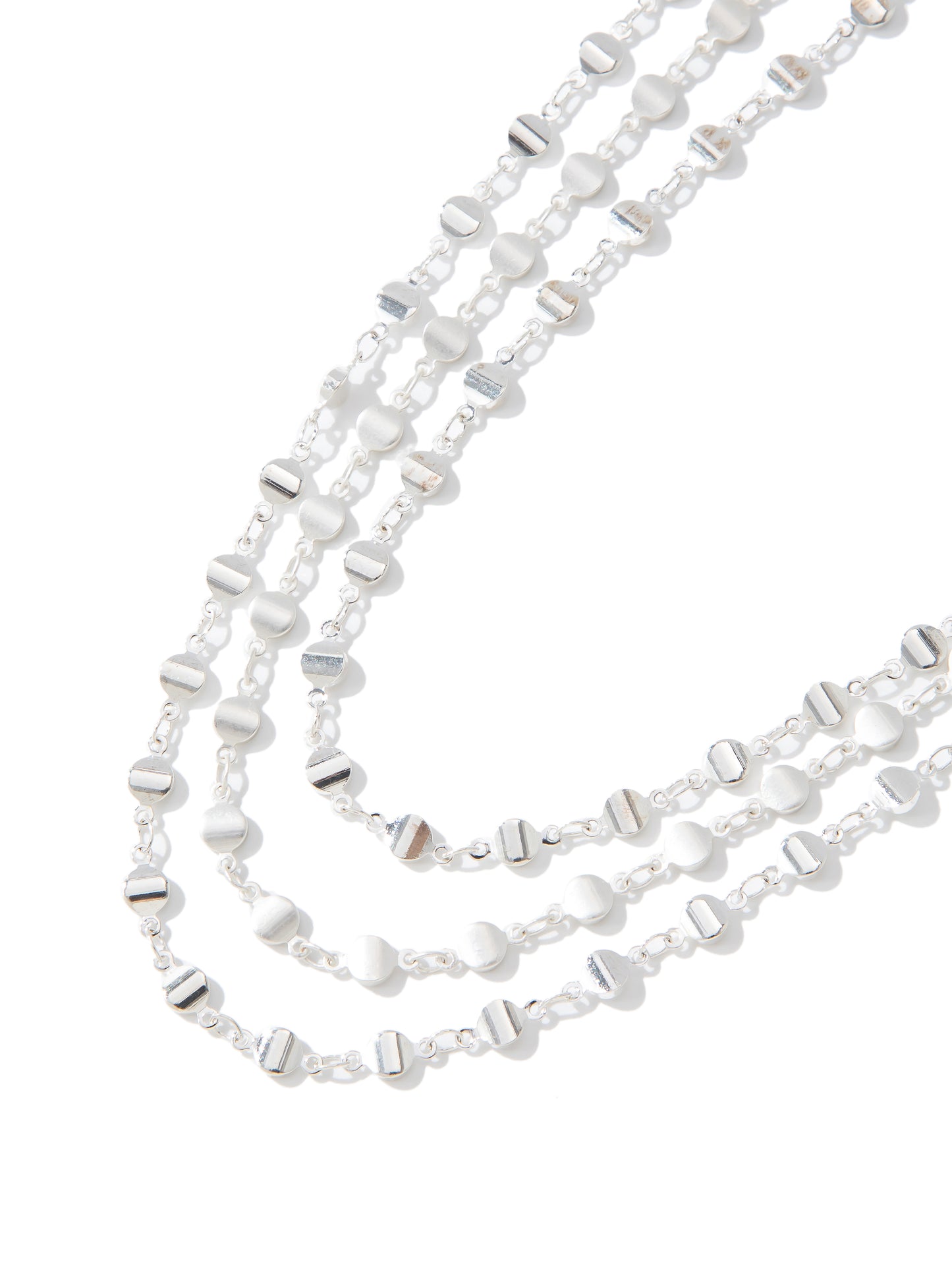 Bella Necklace - Metallic Pearl White