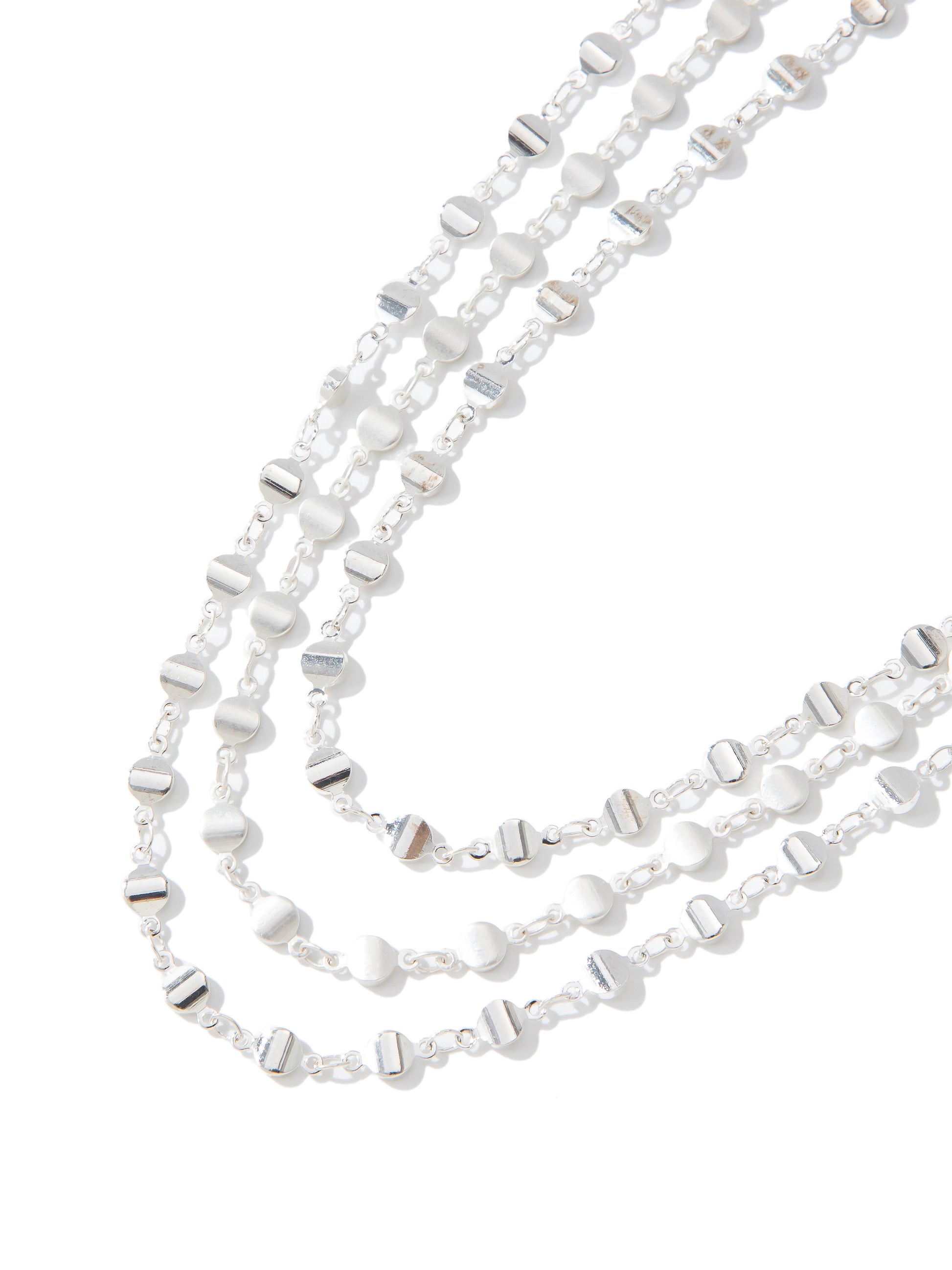 Bella Necklace - Metallic Pearl White
