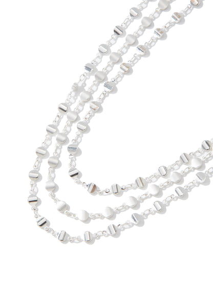 Bella Necklace - Metallic Pearl White