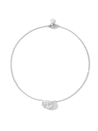 Bellamy Necklace - Liquid Metallic Pearl White Snow Glow