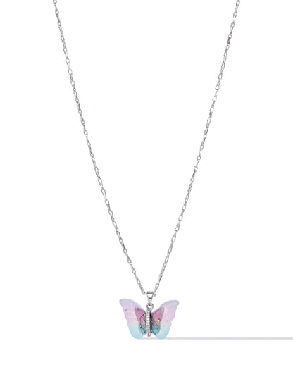 Berry Butterfly Necklace - Summer Sky