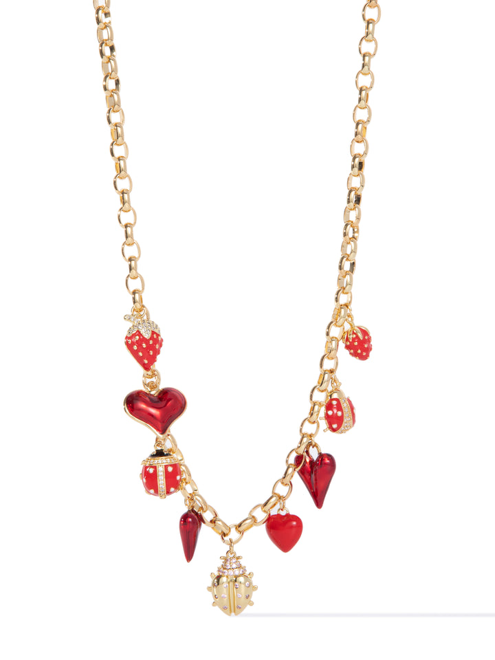 Berry Kissed Charm Necklace - Gold