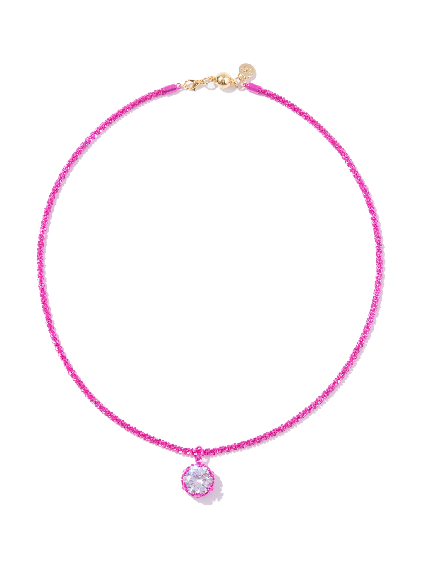 Betty James Necklace - Metallic Barbie Pink