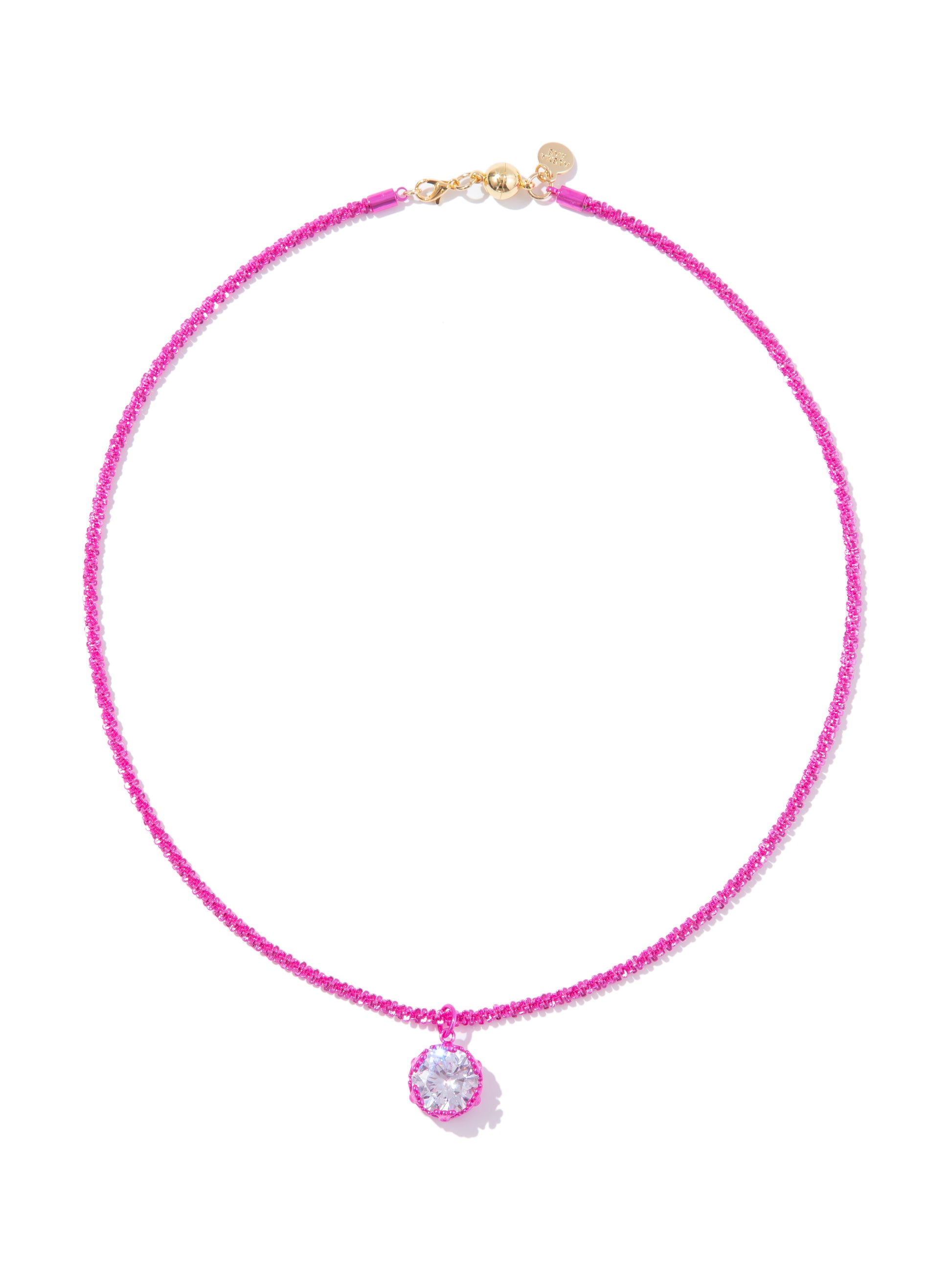 Betty James Necklace - Metallic Barbie Pink
