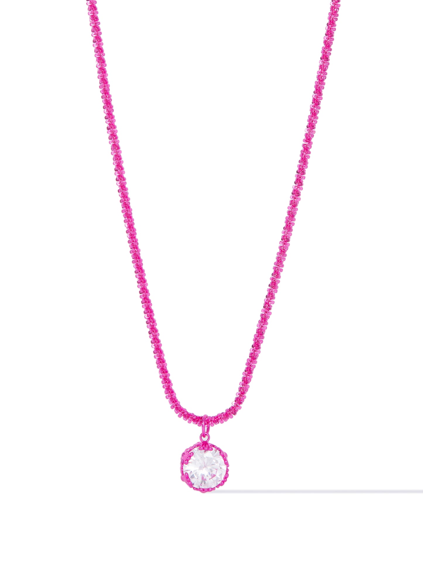 Betty James Necklace - Metallic Barbie Pink