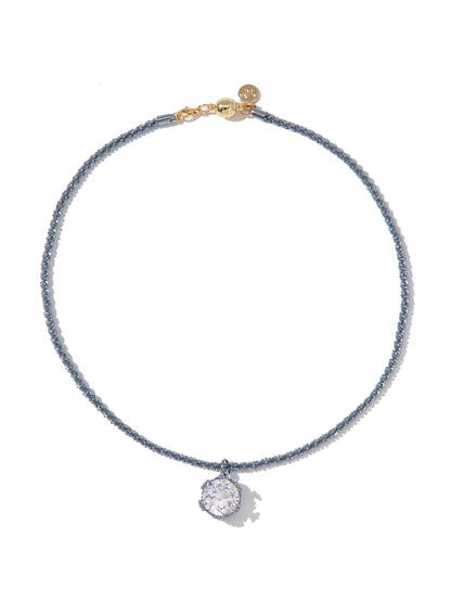 Betty James Necklace Short - Metallic Storm Blue
