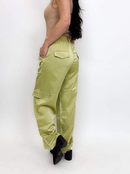 Classy Lady Satin Cargo Pants -2 Colors!