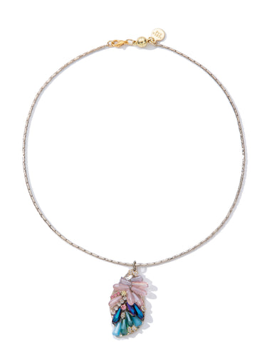 Caila Necklace - Linen Summer Sky