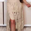 Rally The Troops Crochet Skirt - Beige
