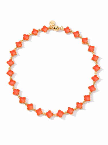 Midnight In Venice Necklace - Neon Coral