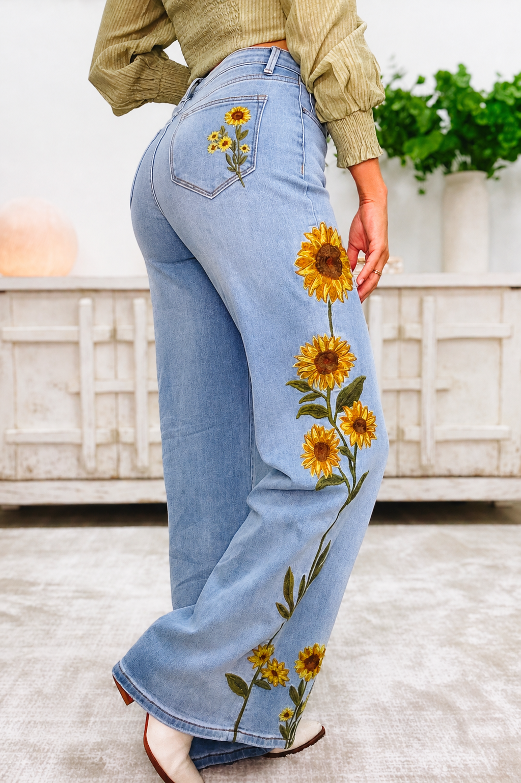 Ray Of Sunshine Sunflower Jeans