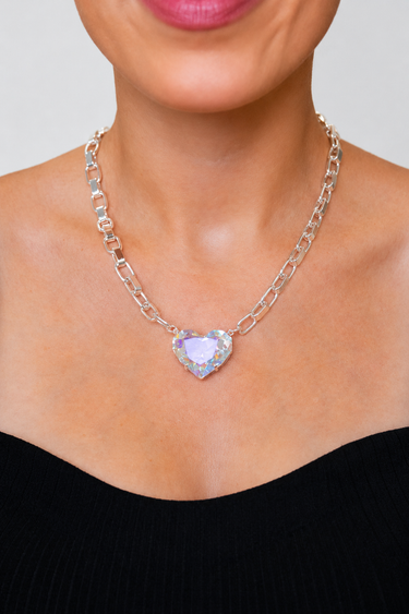 Summer Love Necklace - Liquid Metallic Pearl White