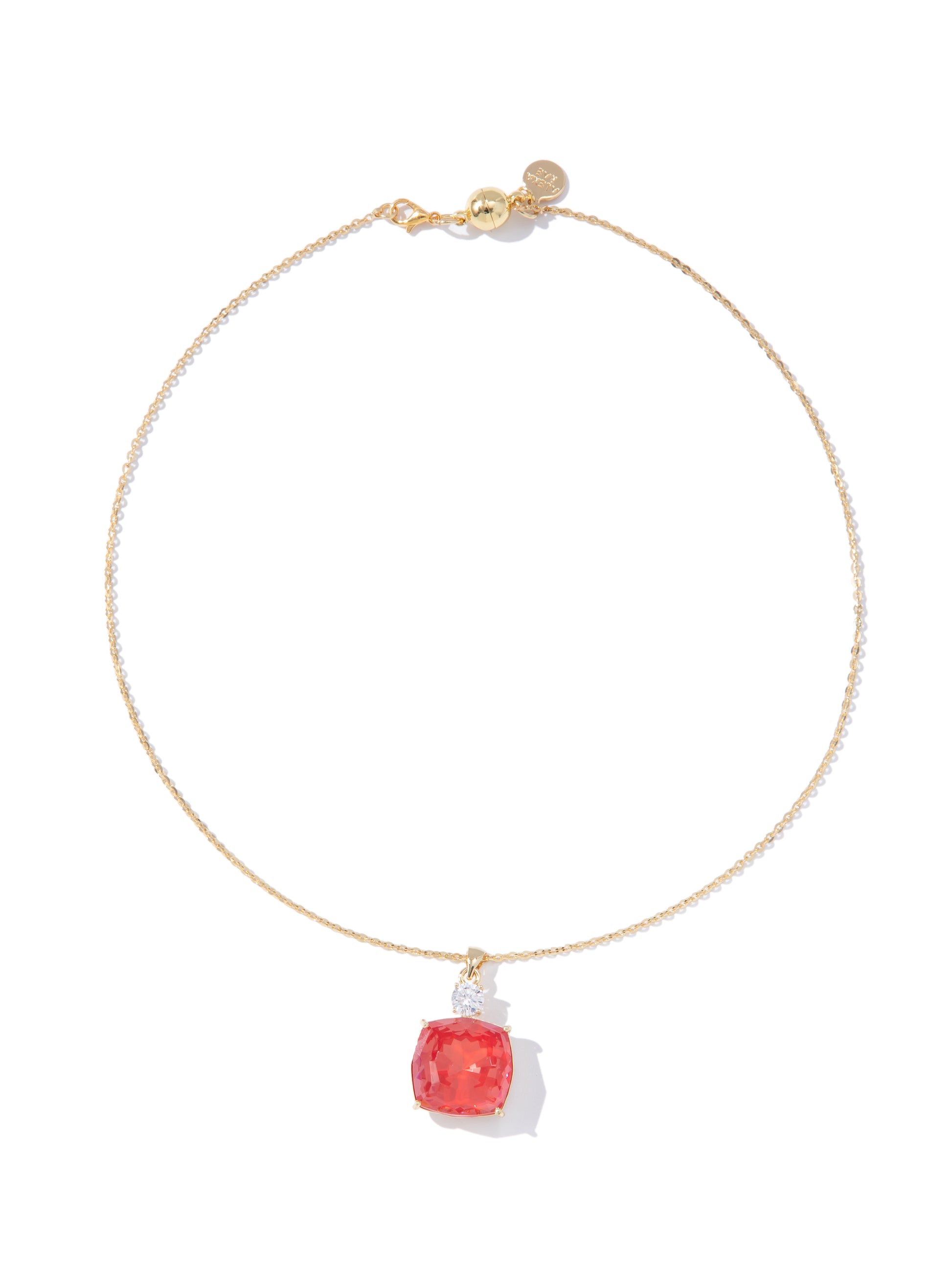 Christmas Morning Necklace - Gold Ruby