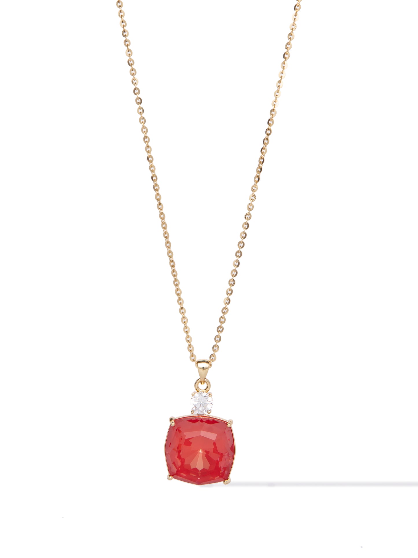 Christmas Morning Necklace - Gold Ruby