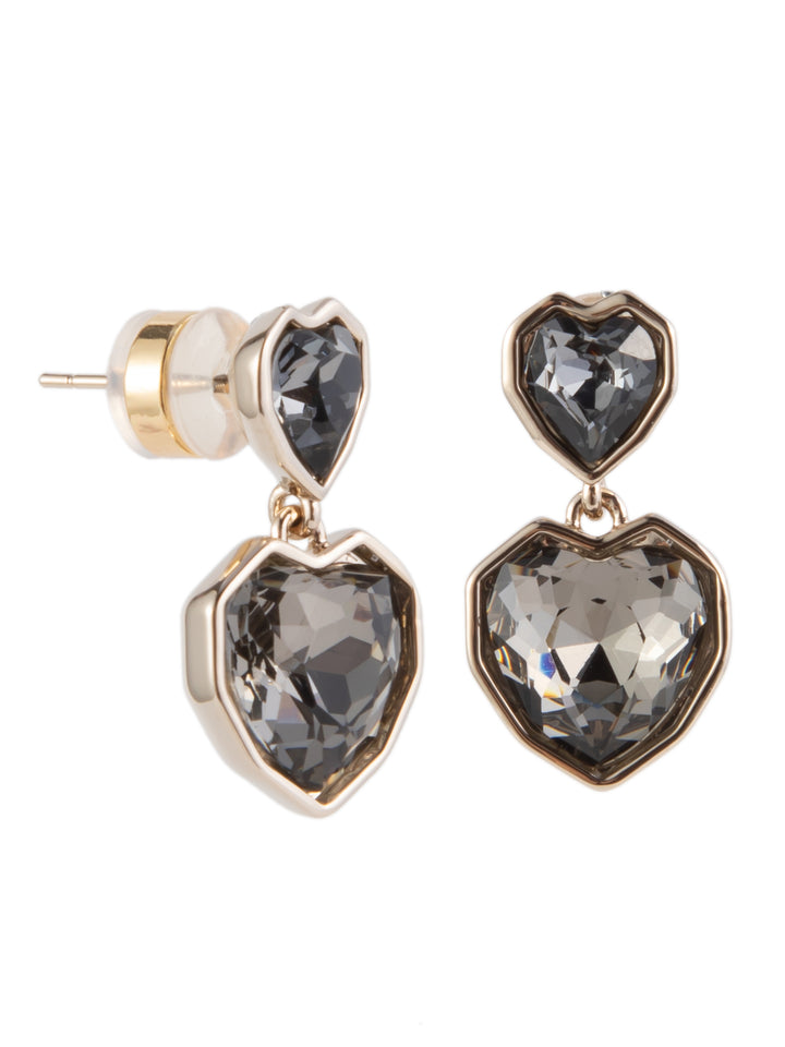 Coffee Time Earrings Heart - Linen Smokey