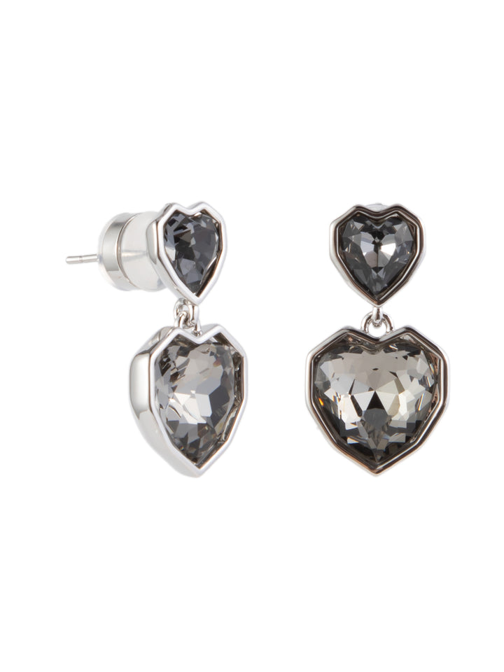 Coffee Time Earrings Heart - Silver Smokey