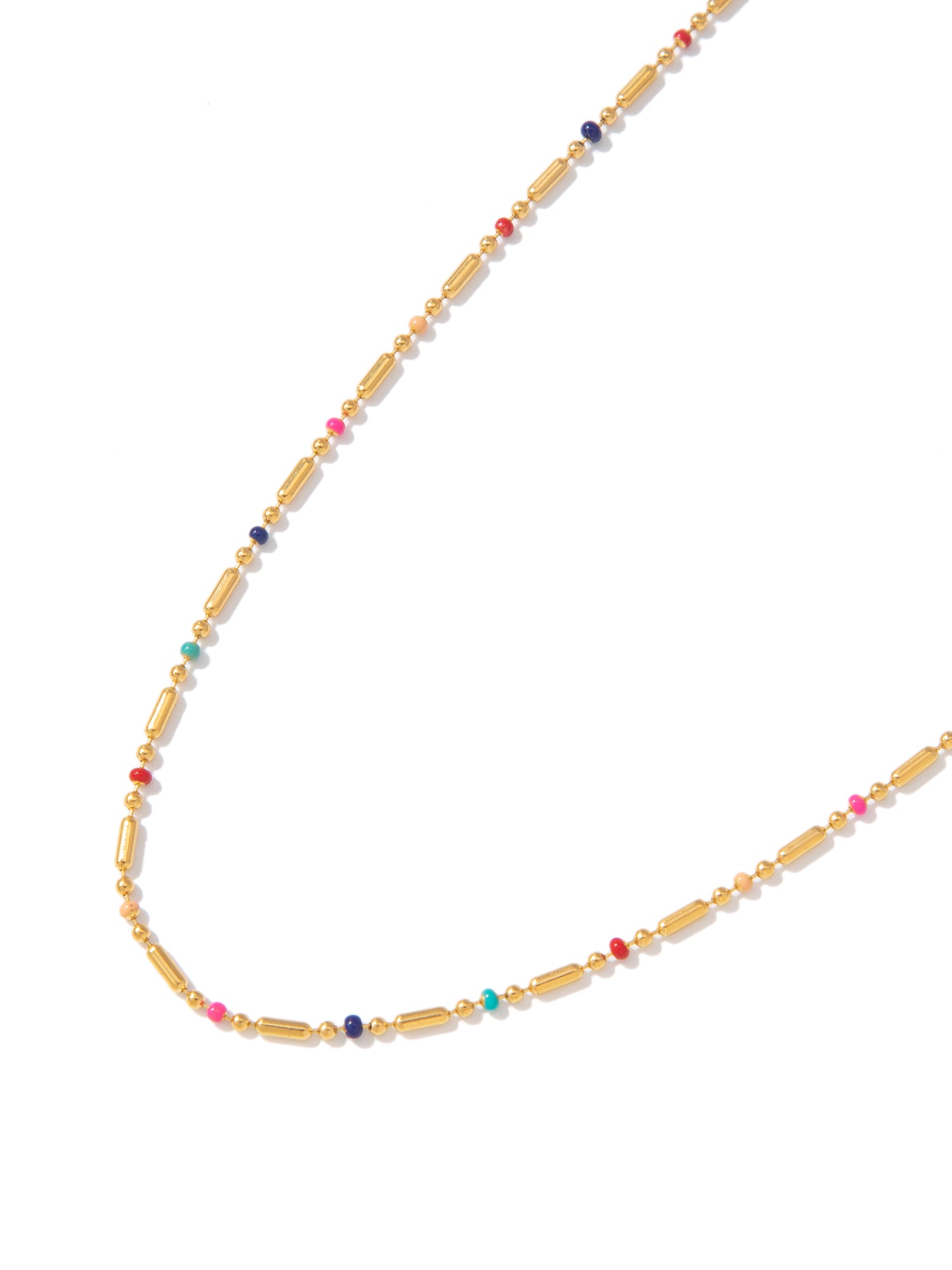Color Dots Necklace - Gold Multi