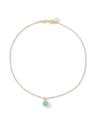 Come Away Tonight Necklace - Gold Turquoise