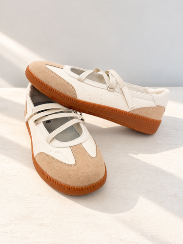 Briar Criss Cross Maryjane Flats - Beige
