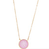 Crystal Glow Round Necklace - Pink Blush