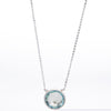 Crystal Glow Round Necklace - Liquid Metallic Pearl White Aqua