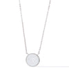 Crystal Glow Round Necklace - Liquid Metallic Pearl White Silk