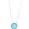 Crystal Glow Round Necklace - Liquid Metallic Pearl White Sky