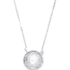 Crystal Glow Round Necklace - Liquid Metallic Pearl White Snow