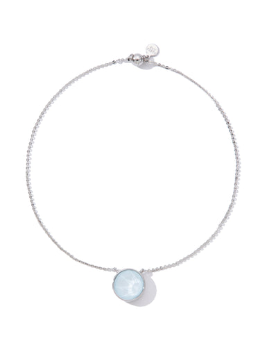 Crystal Glow Round Necklace - Sky
