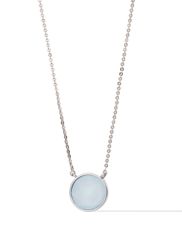 Crystal Glow Round Necklace - Sky