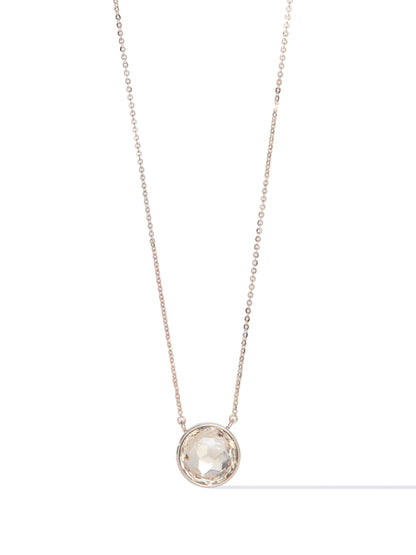 Crystal Glow Round Necklace - Light Linen Champagne