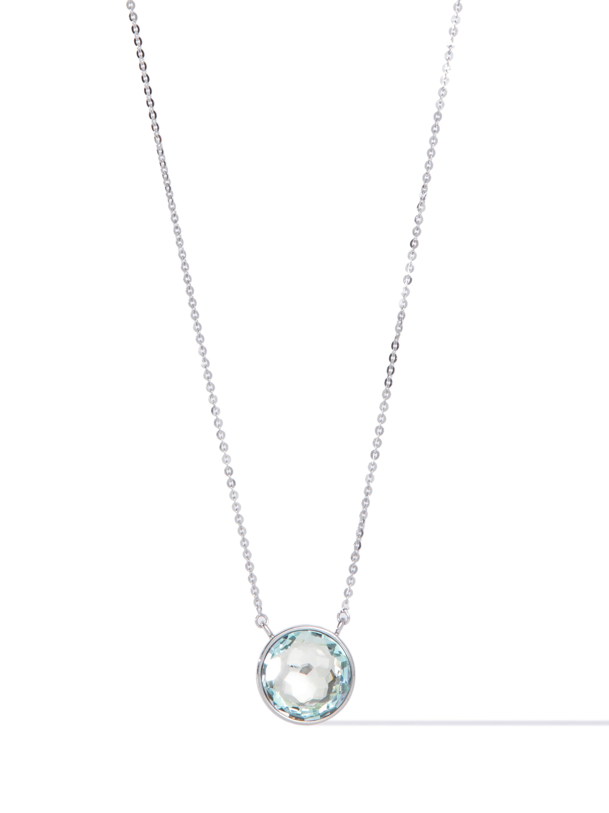 Crystal Glow Round Necklace - Silver Glacier Blue
