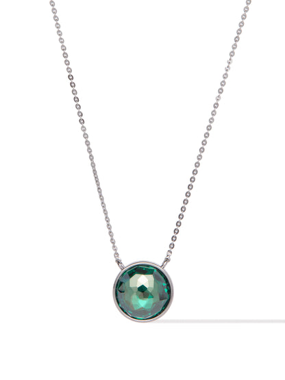 Crystal Glow Round Necklace - Mistletoe