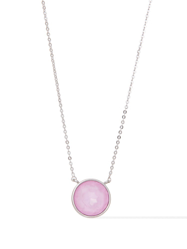 Crystal Glow Round Necklace - Pink Blush